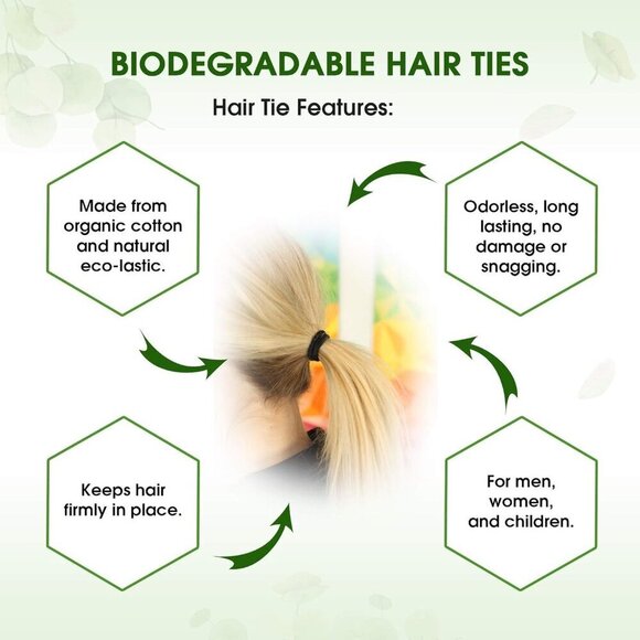 Biodegradable Elastic Hair Ties Organic No Crease Brown Hair Ties for Women Men main image 7